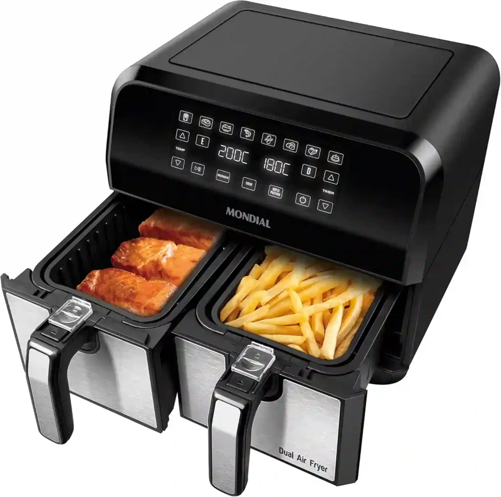 
Fritadeira Air Fryer Dual Duplo Cesto 8L, Mondial